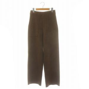 23AW アウトポケットウーリーニットパンツ ストレート M 茶 ブラウン /NR OS