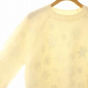 GRACE CONTINENTAL スターアンゴラスパントップニット セーター 長袖 スパンコール装飾 36 白 オフホワイト