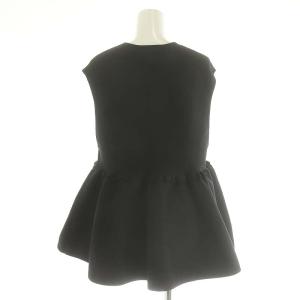SHIPS 24SS フロント ジップ フリル デザイン ペプラム ジレ ベスト F 黒 ブラック