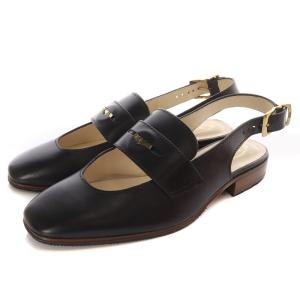 24SS レザー スリングバック ローファー ストラップ サンダル 36 ブラック