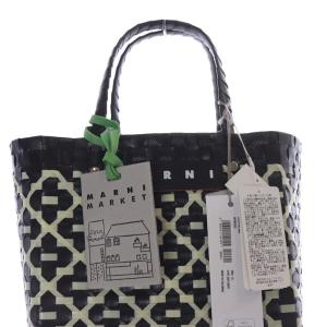 MARNI MARKET Criss-Cross ミニ バスケットバッグ ブラック ホワイト