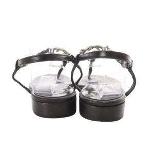 GUCCI トングサンダル フラット ローヒール 36 23cm 黒 ブラック