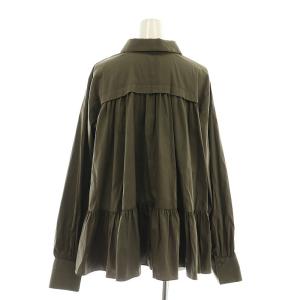 EPOCA ティアードギャザーシャツ ブラウス 長袖 40 カーキ