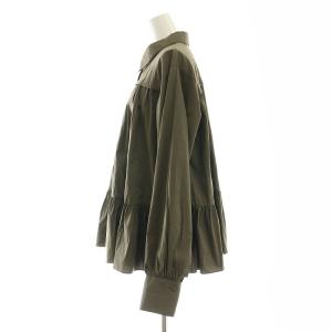 EPOCA ティアードギャザーシャツ ブラウス 長袖 40 カーキ