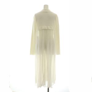 EPOCA ニットコート スプリングコート ロングカーディガン バックギャザー シアー切替 40 白 ホワイト