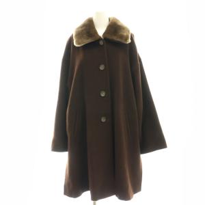 銀タグ ウール ファー コートアウター 38 M 茶 ブラウン /KO OS