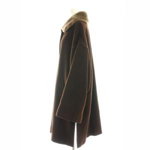 Max Mara 銀タグ ウール ファー コートアウター 38 M 茶 ブラウン /KO OS