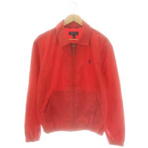 ポニー刺繍 フルジップ ジャケット ブルゾン M 赤 レッド /ES OS