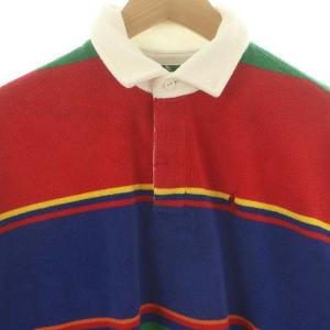 POLO RALPH LAUREN ポロシャツ 長袖 プルオーバー パイル地 ロゴ コットン S 赤 レッド マルチカラー