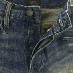 POLO RALPH LAUREN サンバリンスリム SULLIVAN SLIM ダメージデニムパンツ ジーンズ ボトムス ジップフライ コットン S 青 ブルー