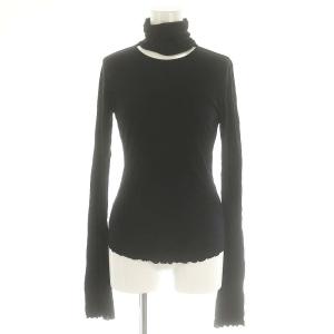 メロウリブ ウール タートル カットソー 長袖 プルオーバー F 黒 ブラック