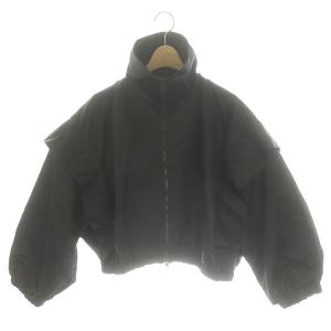 Nylon Cropped Jacket ジャケット クロップド ジップアップ 総裏地 F 黒 ブラック