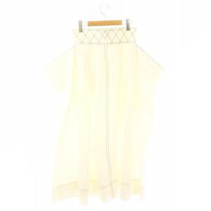 TORY BURCH フレアスカート ロング ステッチ ビッグポケット 2 白 ホワイト