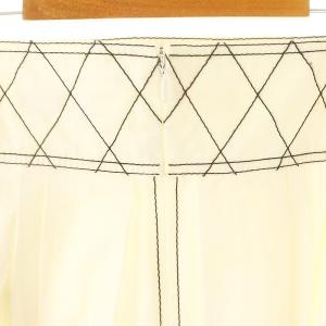 TORY BURCH フレアスカート ロング ステッチ ビッグポケット 2 白 ホワイト