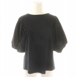 24SS ソフトプレーンジャージーパフスリーブプルオーバー カットソー 五分袖 F 紺 ネイビー /DO