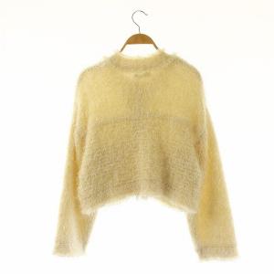 COCO DEAL 24SS フェザーニットジャケット ノーカラー 2 アイボリー 白 ホワイト /MI OS