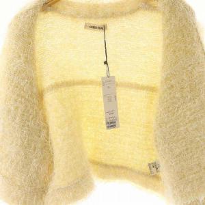 COCO DEAL 24SS フェザーニットジャケット ノーカラー 2 アイボリー 白 ホワイト /MI OS