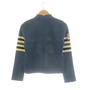 HYSTERIC GLAMOUR フルジップ ニットジャケット ブルゾン 長袖 コットン F 青 ブルー マルチカラー
