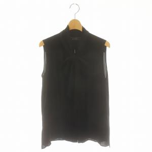 ボウタイブラウス ノースリーブ 40 ブラック