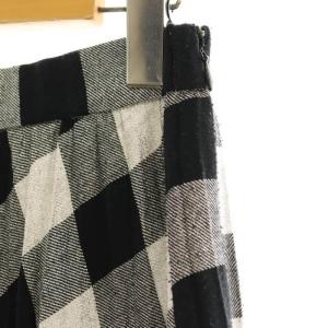 Grace Class ラメチェックプリーツスカート ロング 36 黒 シルバー色 ブラック