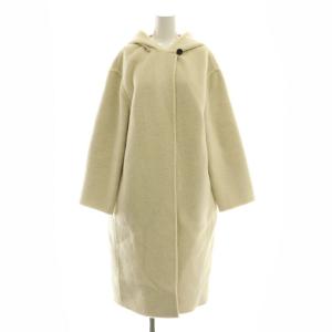SHAGGY DOUBLE FACE DUFFLE COAT コート アウター ロング フード アルパカ混 モヘヤ混 S アイボリー