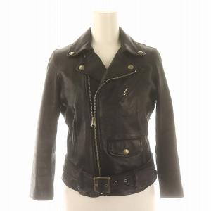 レザー ダブル ライダースジャケット アウター 130 黒 ブラック