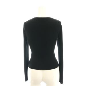 TOCCA リブニットカーディガン 長袖 シルク 前開き XS 黒 ブラック