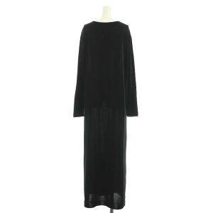 L'Appartement hello bonjour Knit Onepiece ニットワンピース 長袖 ロング マキシ丈 黒 ブラック