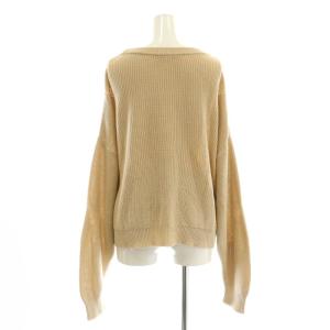 Deuxieme Classe beauty アゼ クルーネック ニット セーター 長袖 ベージュ