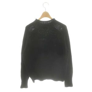 MARGARET HOWELL ウール モックネックニット セーター 長袖 2 黒 ブラック