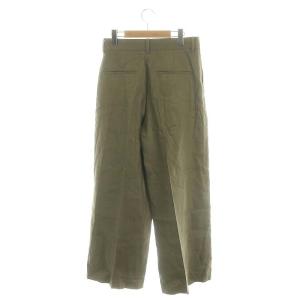EVERYDAY I LIKE 24SS サマー Summer ワイドパンツ ボトムス ジップフライ 1タック リネン混 38 M カーキ 緑 グリーン