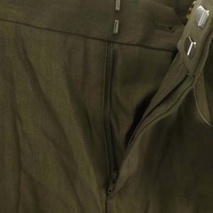 EVERYDAY I LIKE 24SS サマー Summer ワイドパンツ ボトムス ジップフライ 1タック リネン混 38 M カーキ 緑 グリーン