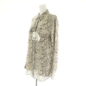 EQUIPMENT パイソン PYTHON SH シャツ Deuxieme Classe取扱 ブラウス 長袖 フロントボタン シルク F ベージュ