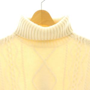 BLUE LABEL CRESTBRIDGE クレストブリッジチェック ニット セーター 長袖 タートルネック 切替 38 アイボリー マルチカラー