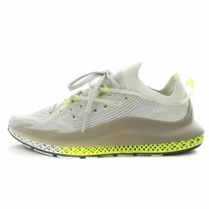 4D FUSIO 4Dフュージオ ローカットスニーカー シューズ 厚底 US6 24cm グレー 黄緑