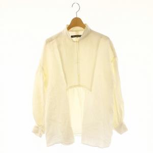 スタンドカラープルオーバー ボサムシャツ 長袖 麻 リネン 1 S オフホワイト /KO OS
