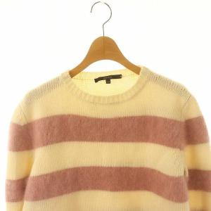 GUCCI ボーダーニット セーター 長袖 ウール XS アイボリー ピンク /DO OS