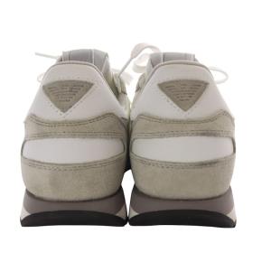 EMPORIO ARMANI スニーカー ローカット US7 25.5cm 白 ホワイト グレー X4X215 XL198
