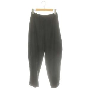 ENFOLD 24SS MELTY ORGANDY FORMED EGG PANTS	パンツ テーパード イージー シアー 36 黒 ブラック