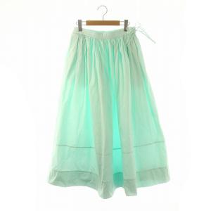ウエストコートギャザースカート ロング フレア 36 S ミントグリーン /KO OS