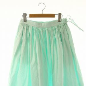 Drawer ウエストコートギャザースカート ロング フレア 36 S ミントグリーン /KO OS
