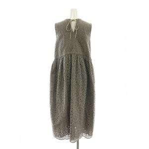 Drawer エンブロダイリーグレーワンピース 36 グレー