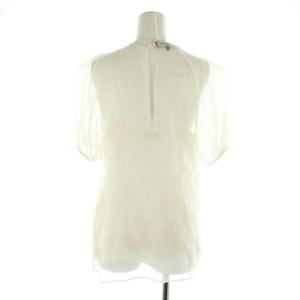 ROCHAS 20SS シアーシルクブラウス 五分袖 インナー付き 40 アイボリー /MI OS