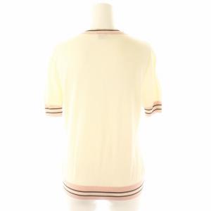 FENDI ヘンリーネック半袖ニット 40 アイボリー ピンク