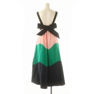 kate spade new york キャミソールワンピース ロング 切替 XS マルチカラー
