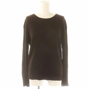 Compact Pullover リブニット セーター 長袖 茶 ブラウン