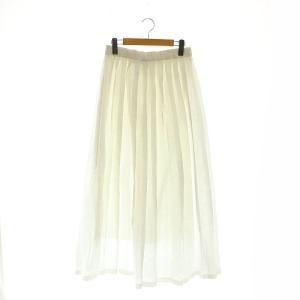 Plage別注 PLEATED MAXI スカート ロング プリーツ フレア リネン F 白 ホワイト