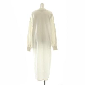 HYKE サイドスリット ワンピース 長袖 ロング コットン 1 白 ホワイト /NR OS