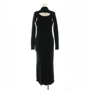 TODAYFUL 22AW Backlayered Rib Dress ワンピース 長袖 ロング ニット リブ コットン 36 黒 ブラック