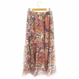 GRACE CONTINENTAL 23SS キャットペイズリースカート マーメイド ロング 36 ピンク